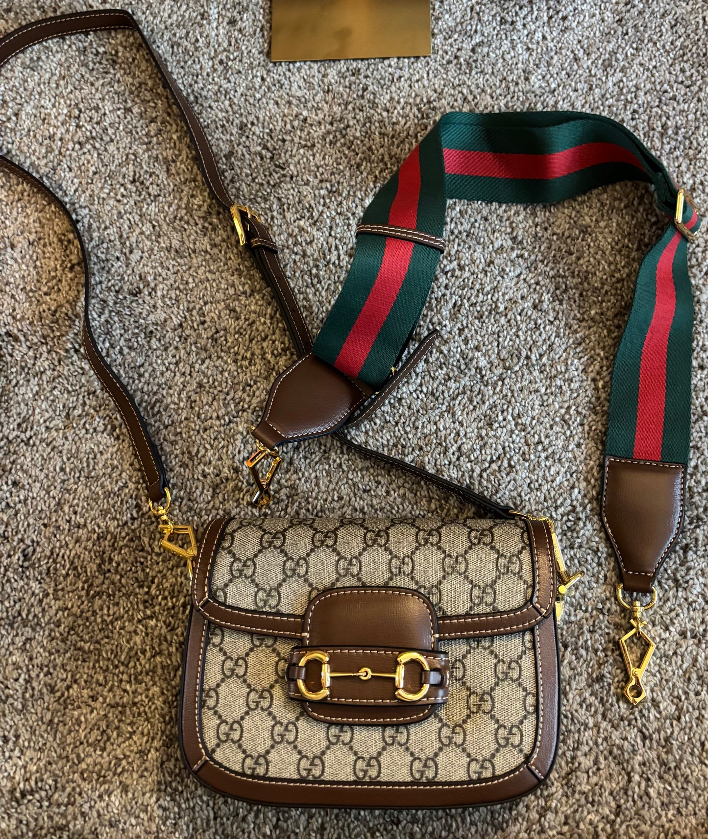 Gucci Mono Horse bit dual strap Bag 2420
