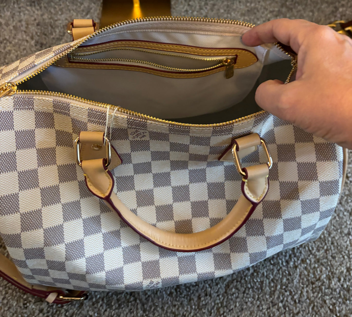 LV Speedy Damier Azur Double handle Crossbody 2431