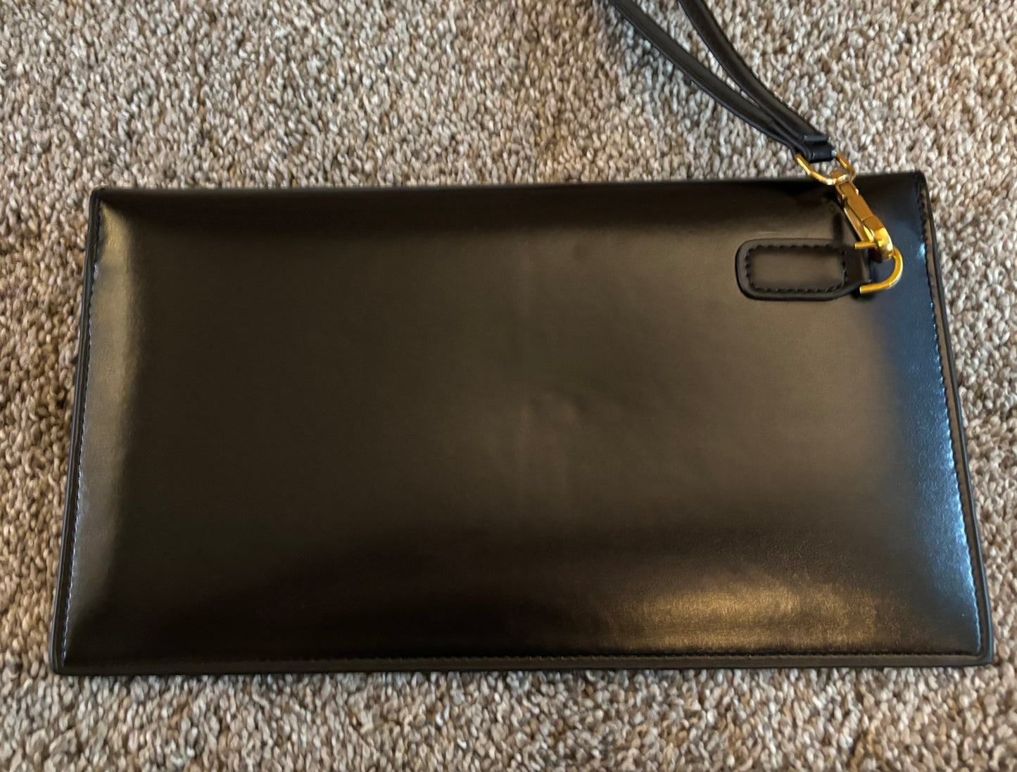 YSL Large Black Clutch Gold Hardware 2437
