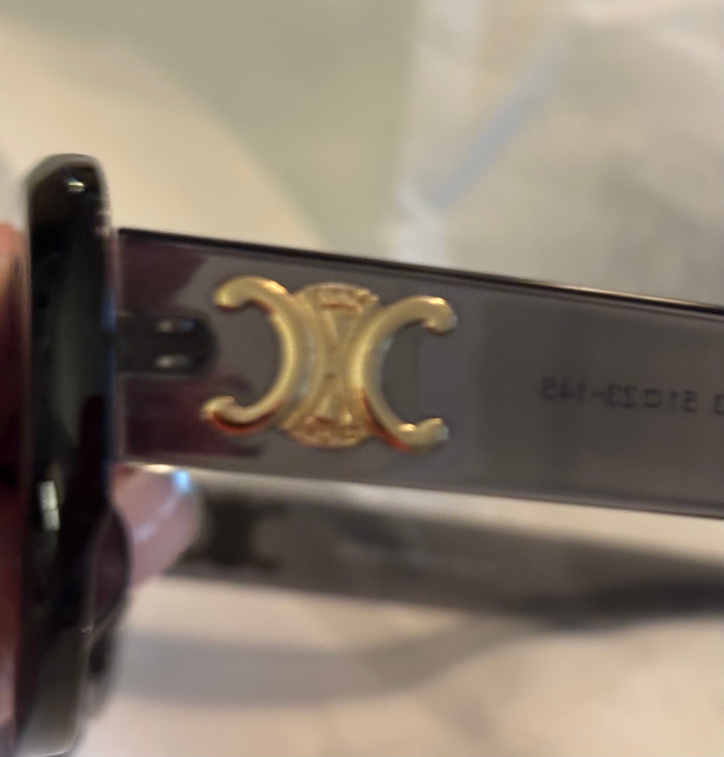 Celine Grey Sunglasses Gold Logo 2454