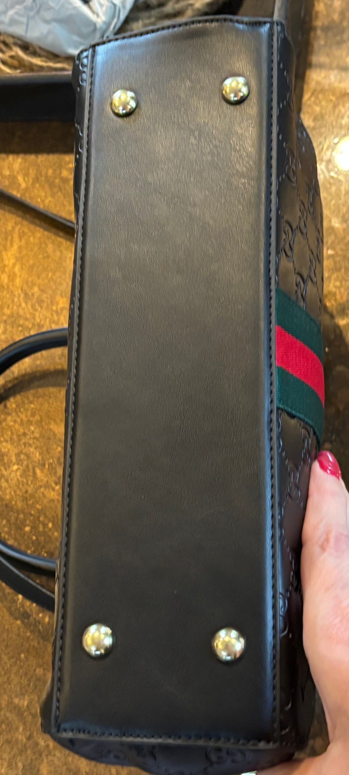 Gucci Black Mono Double Handle/Crossbody