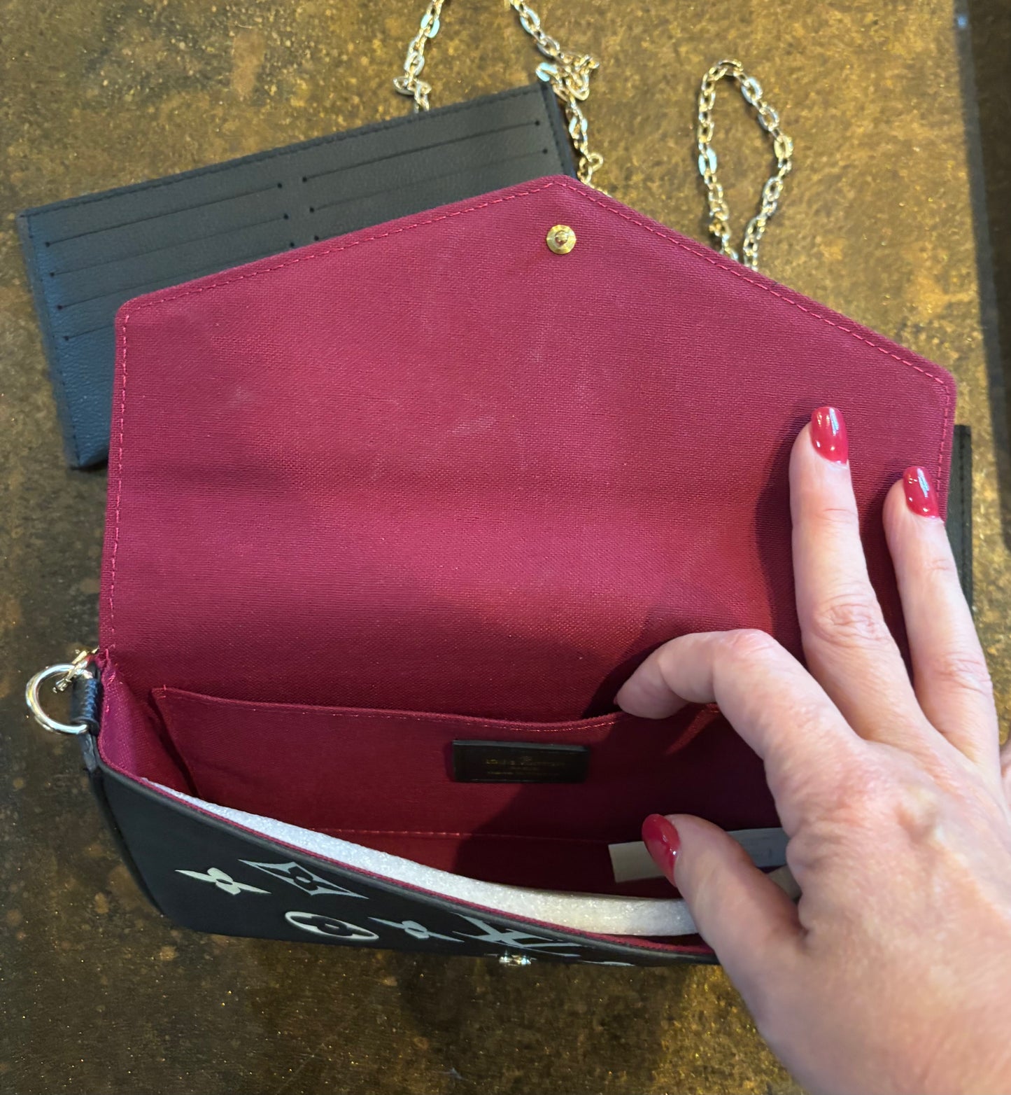 LV Black/tan Crossbody 3pc set