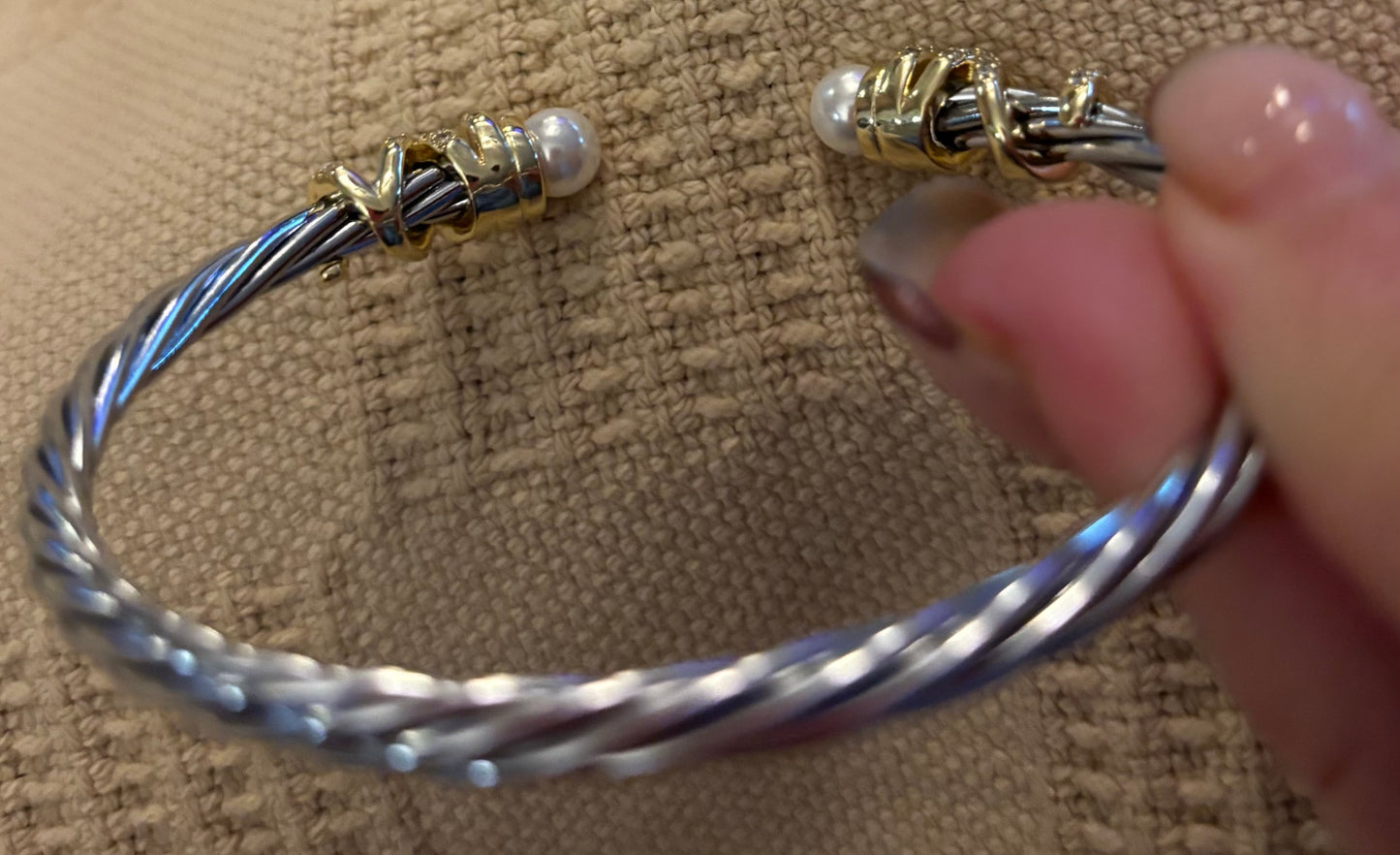 David Yurman DY Bracelet Pearl detail 2486