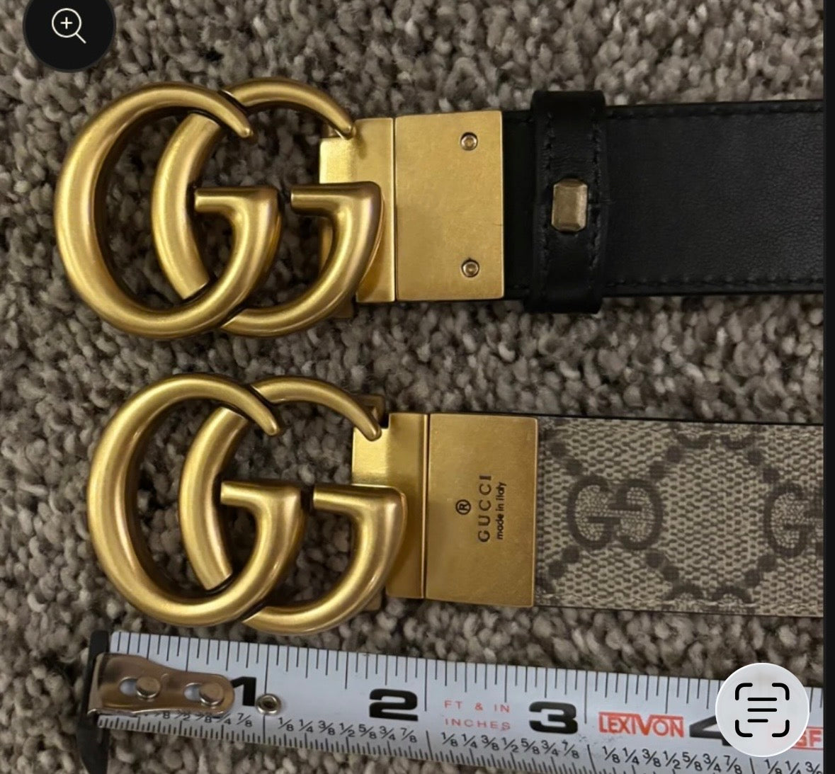 Gucci Reversible Bely Solid Black/Brown Mono 27-29" 2621