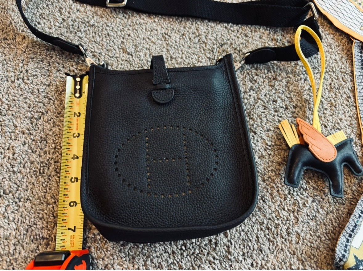 Hermes Leather Crossbody Black Small 2634