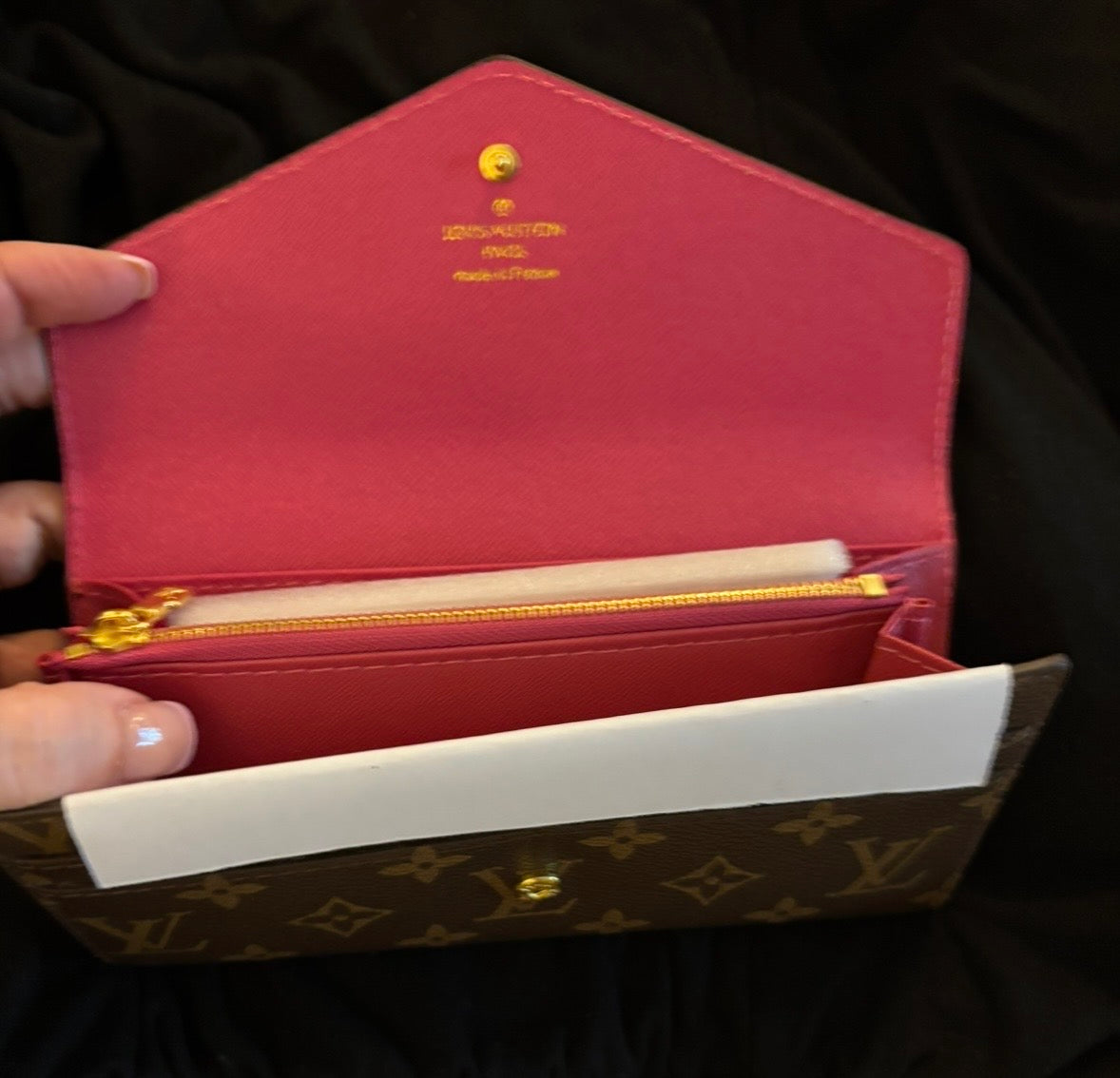 LV Dark Pink/Mono Large Wallet 2607
