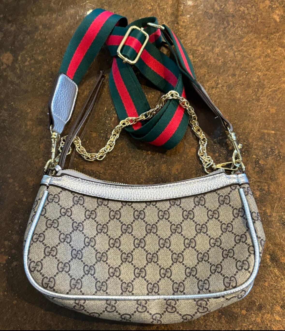 Gucci Small Mono Silver trim Crossbody
