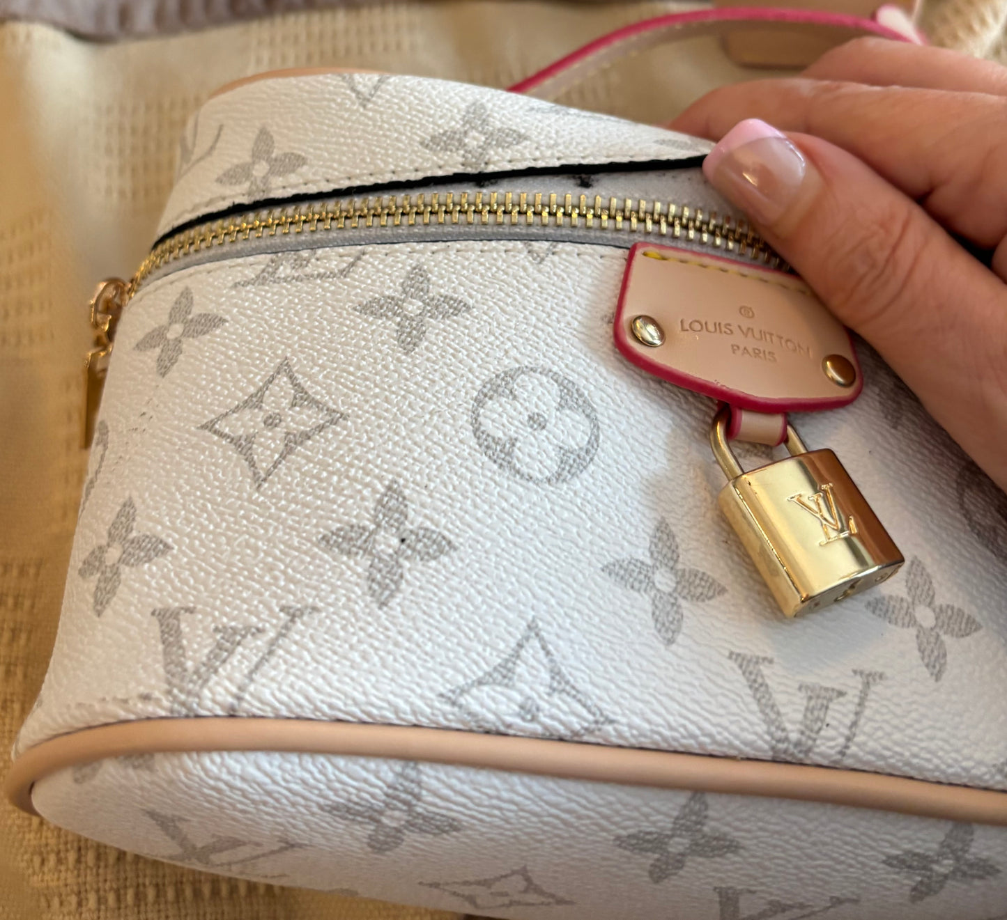 LV White & Grey Mono Gold Chain Strap & Crossbody 2577