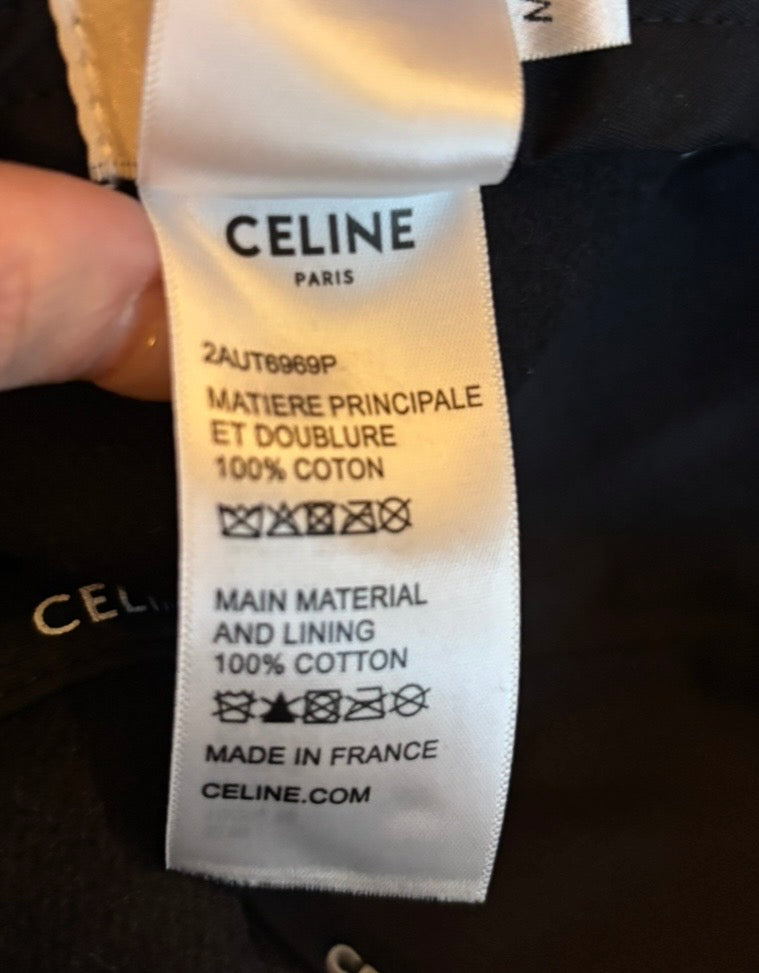 Celine Baseball Cap/Hat Black/White Medium 2673