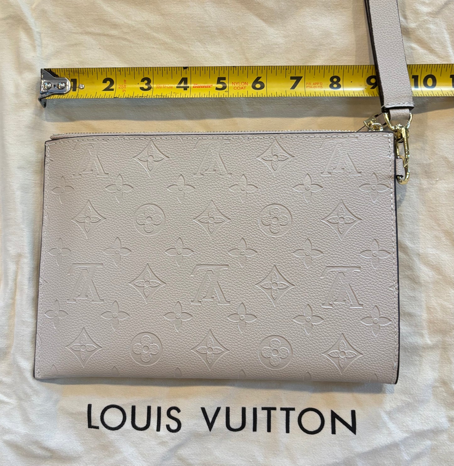 LV Embossed Zippered Clutch