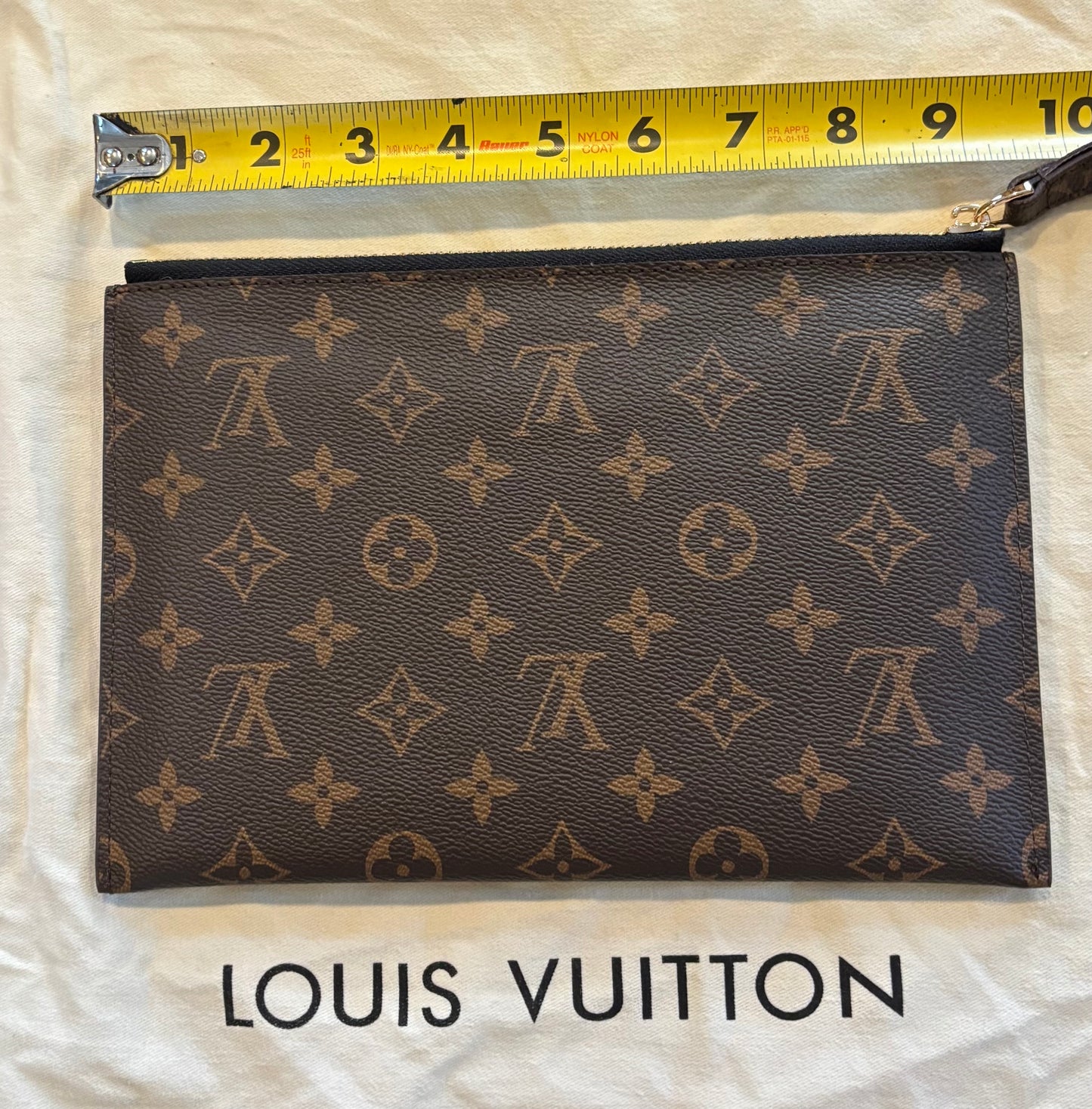 LV Mono Zippered Clutch