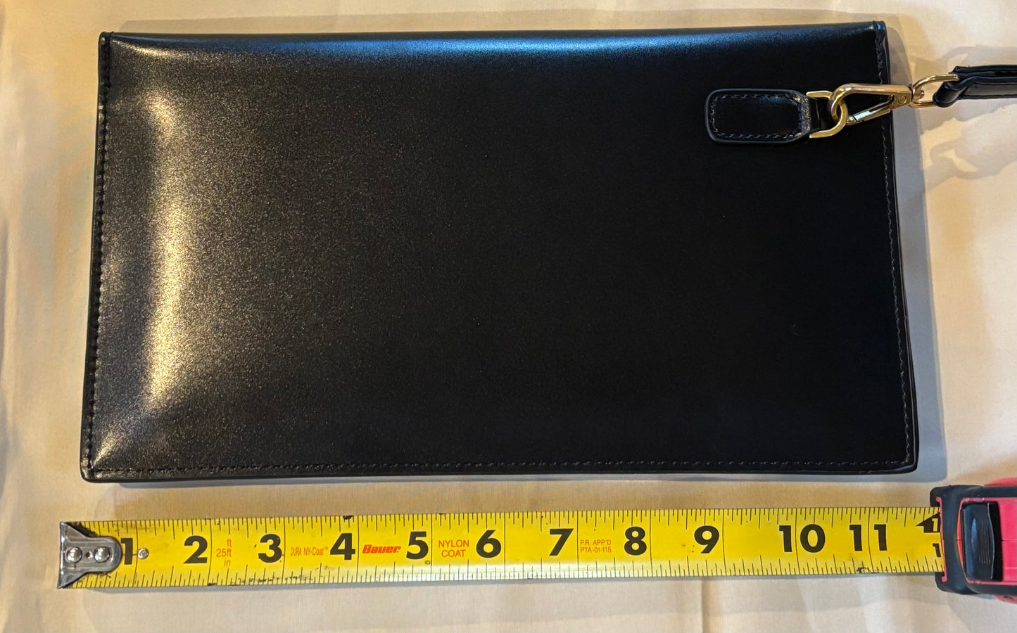 YSL Black clutch rubbed gold hardware