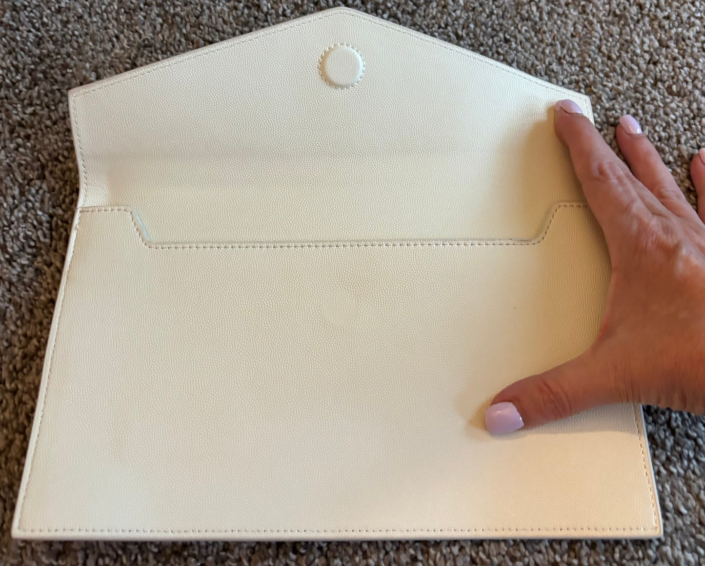 YSL Off White Envelope Magnetic Clutch 2691 *BEST*