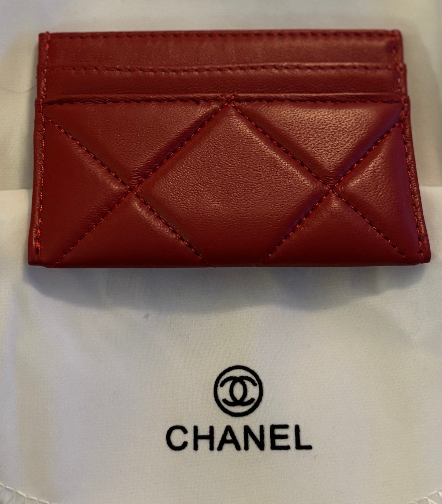 Chanel Red Leather Cardholder
