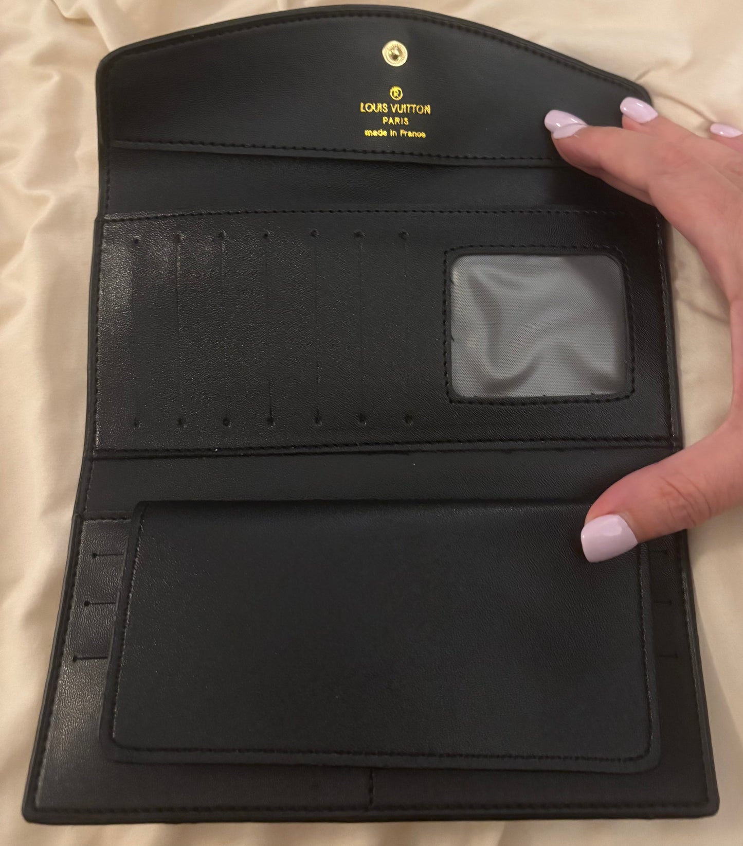 LV Large Tan/White Multi Color Wallet 2699