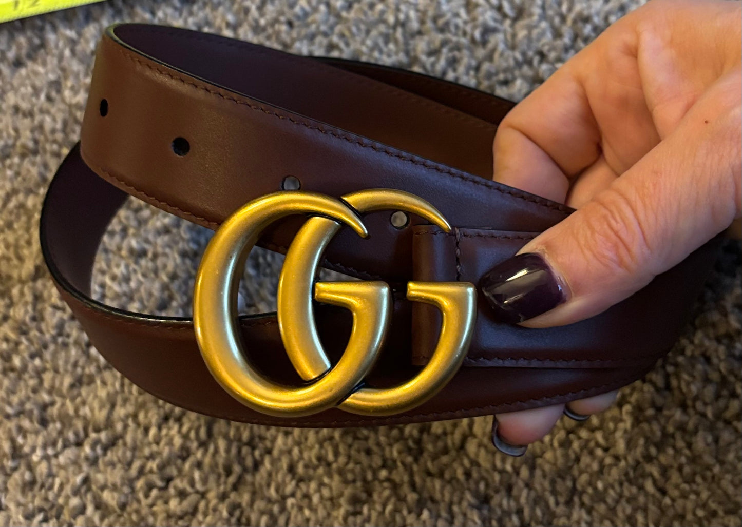 Gucci Brown Belt Gold Hardware fits 28-30" Best