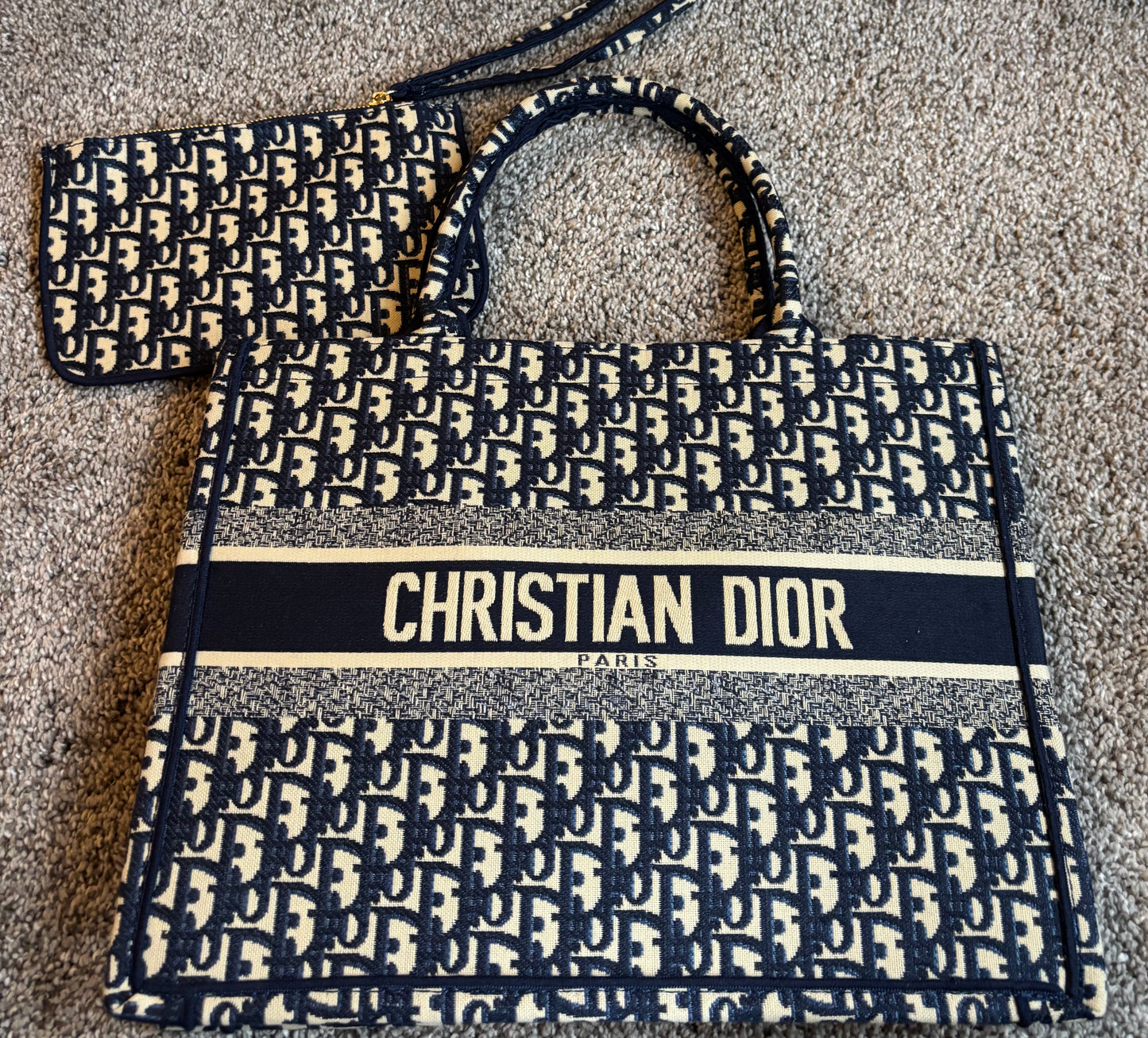 Christian Dior Double Handle Tote with Zippered Pouch
