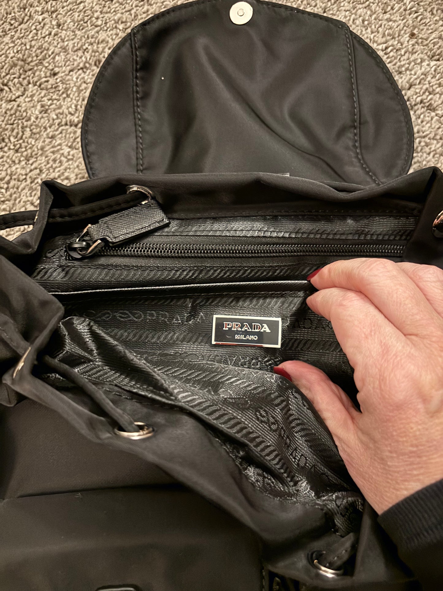 Prada Black Nylon Backpack 2308