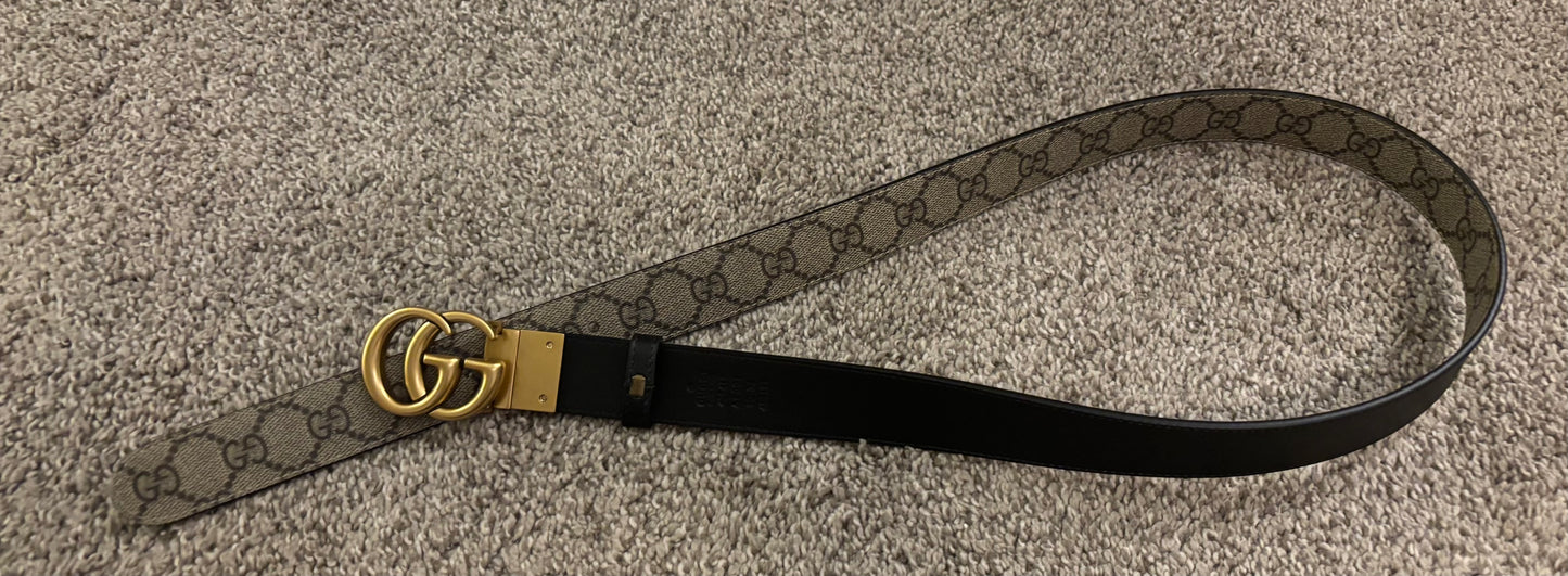 Gucci Reversible belt Black/Brown Mono fits 24-26" best