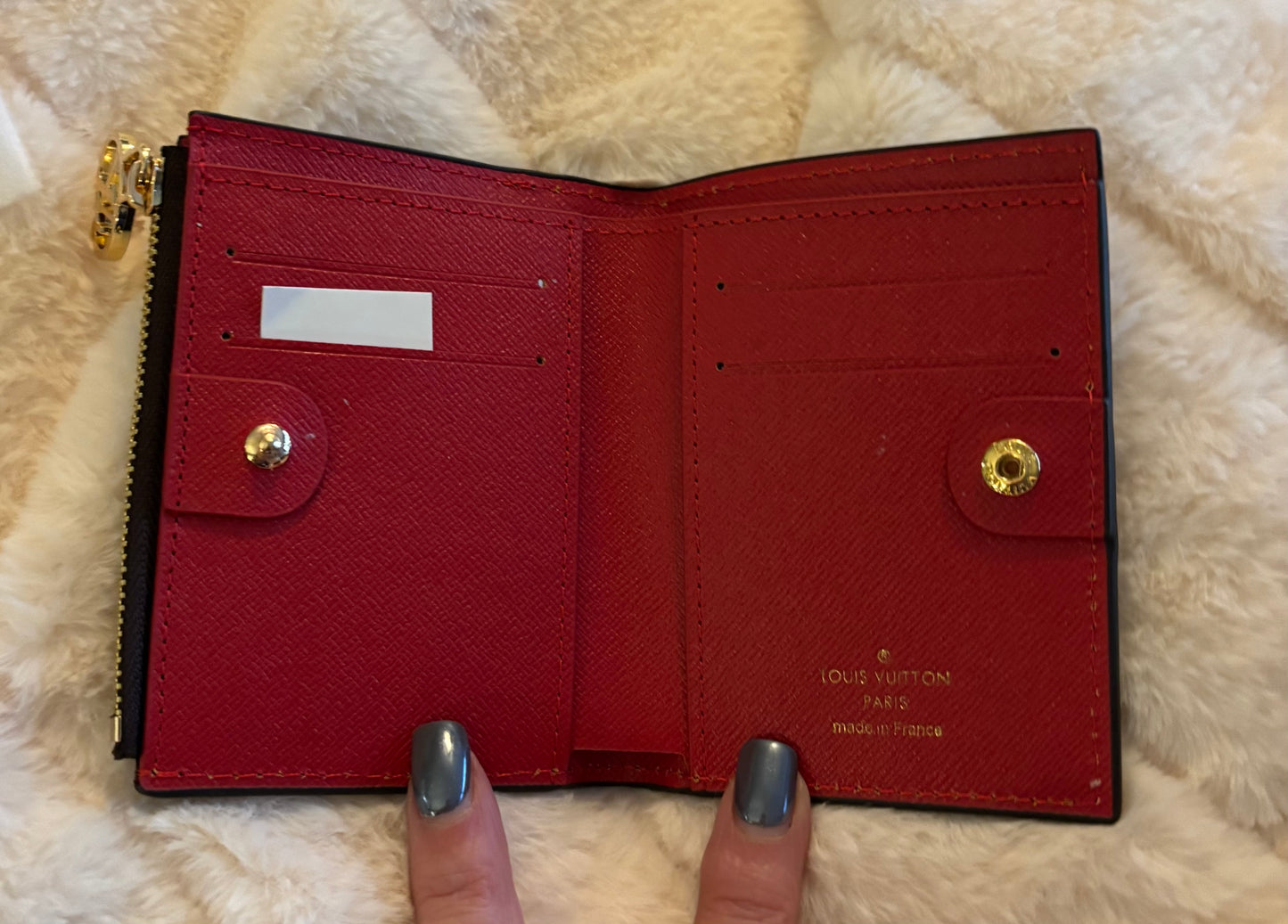 LV Mono Wallet Red Interior 2339