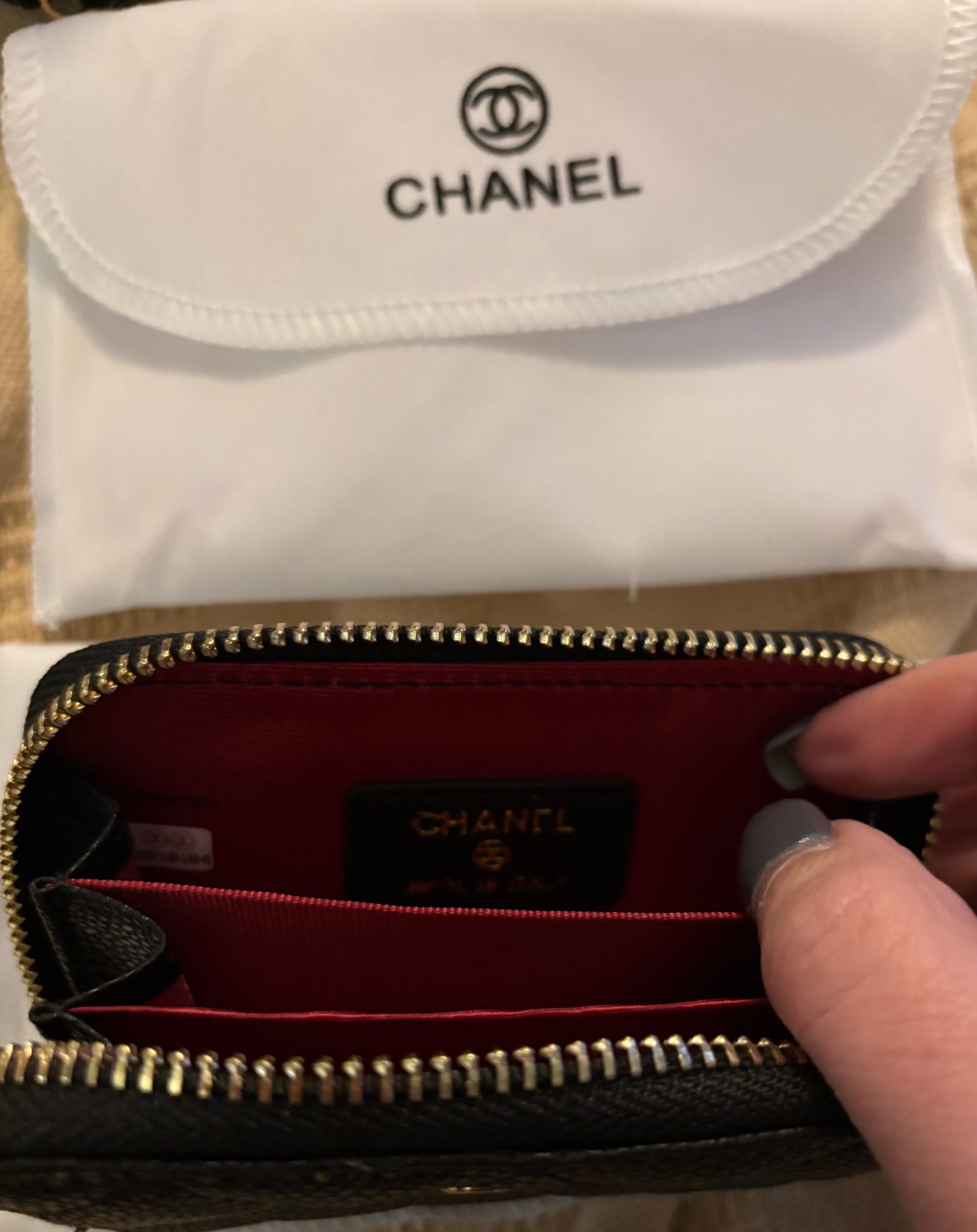 Chanel Black Zippered Wallet