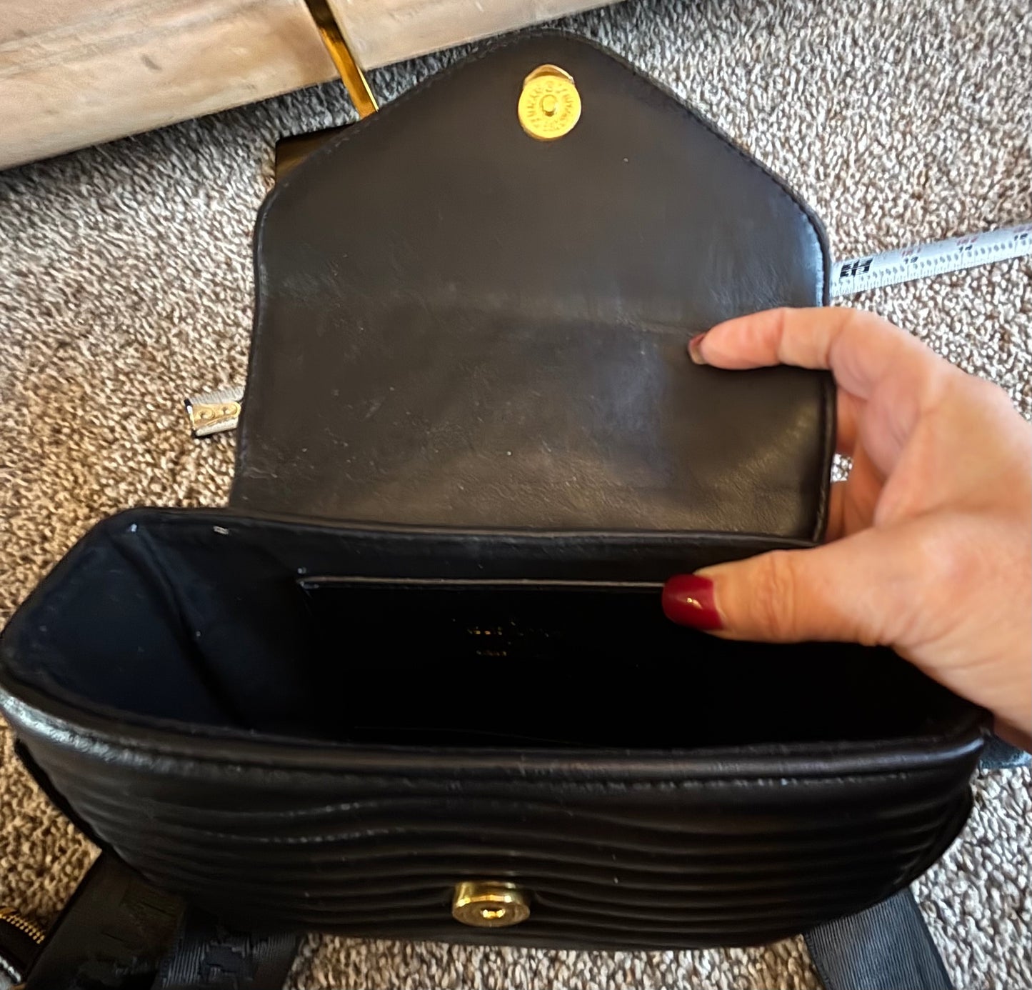 LV New Wave Pochette Black Leather 2383