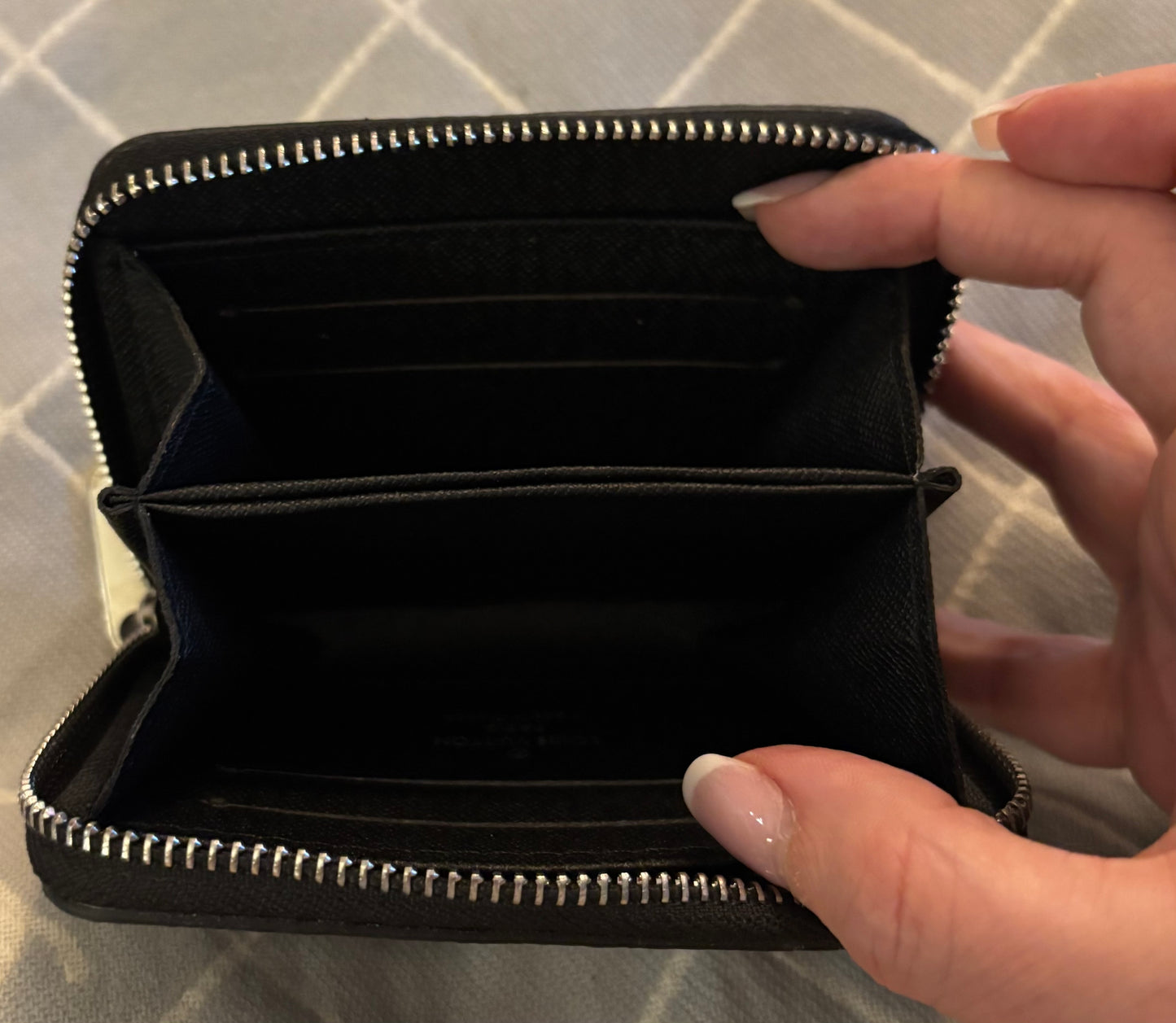 LV Black Mono Zippered Wallet 2408
