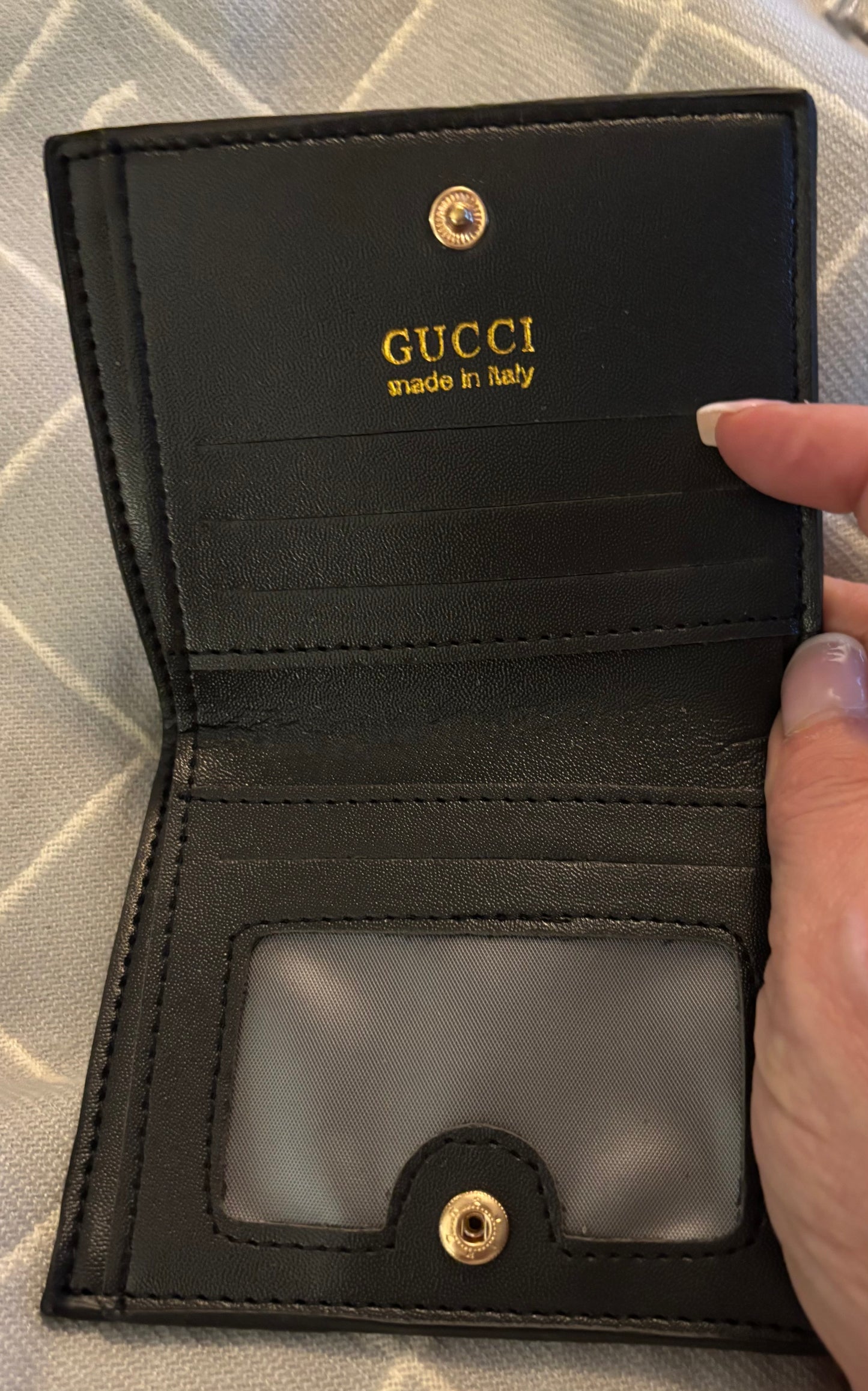 Gucci Black Wallet Green/Red Stripe 2407