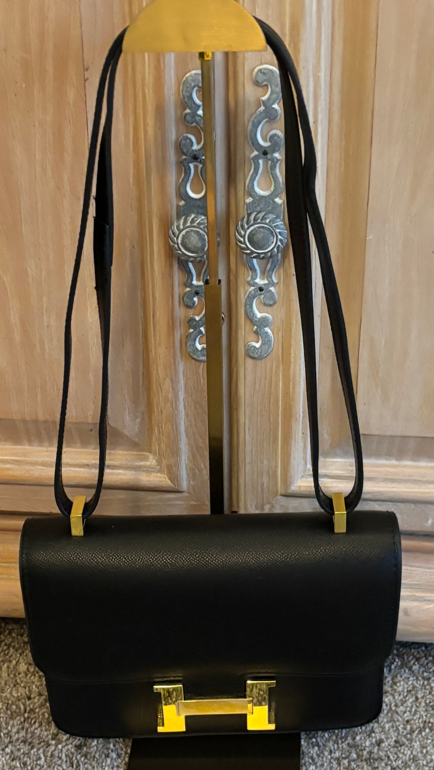 Hermes H Black Crossbody Gold Hardware 2405