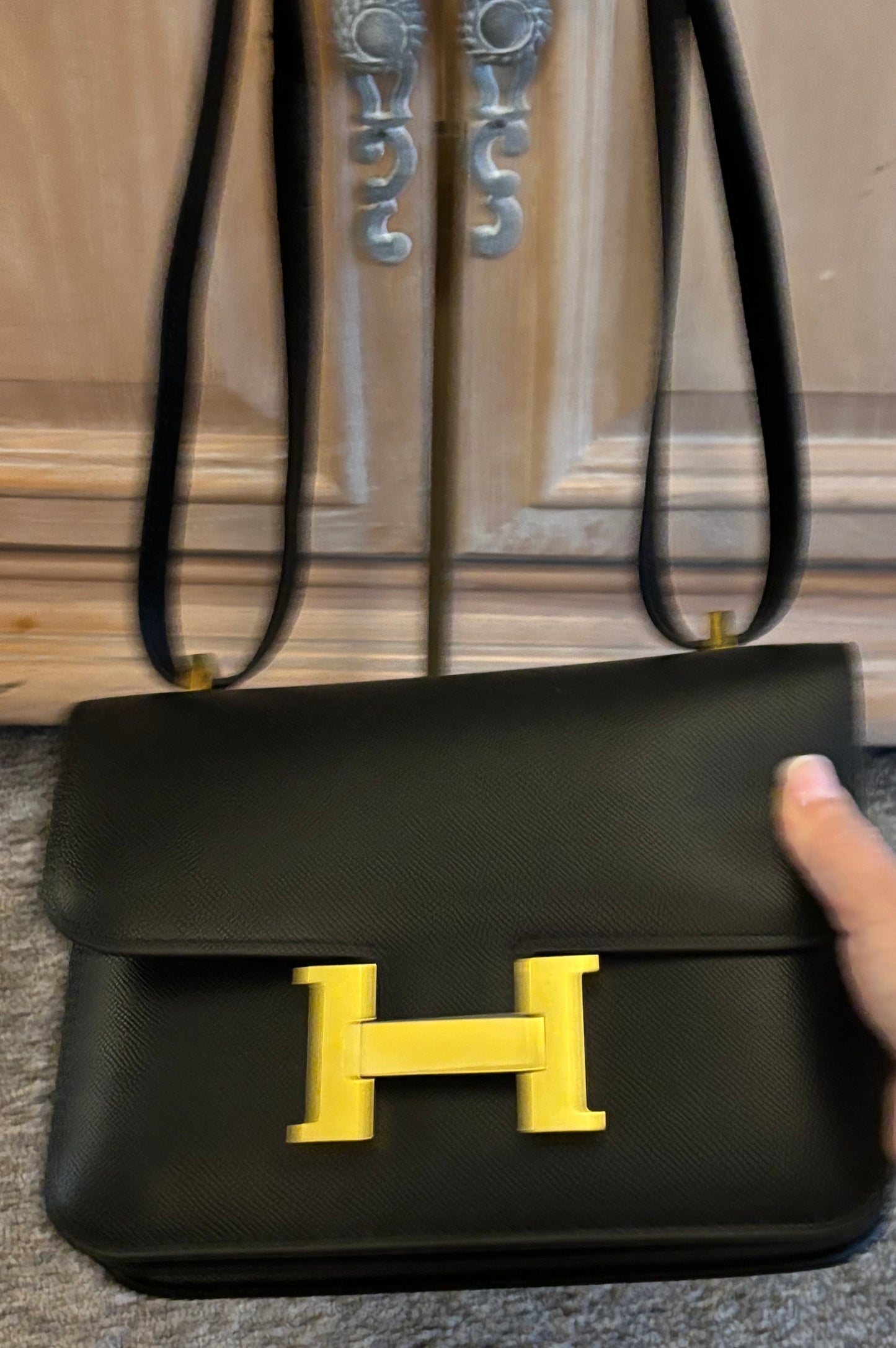 Hermes H Black Crossbody Gold Hardware 2405