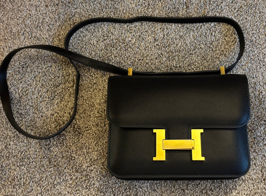 H Bag Shoulder/Crossbody Black, Gold Hardware 2405