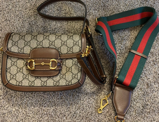 Gucci Mono Horse bit dual strap Bag 2420