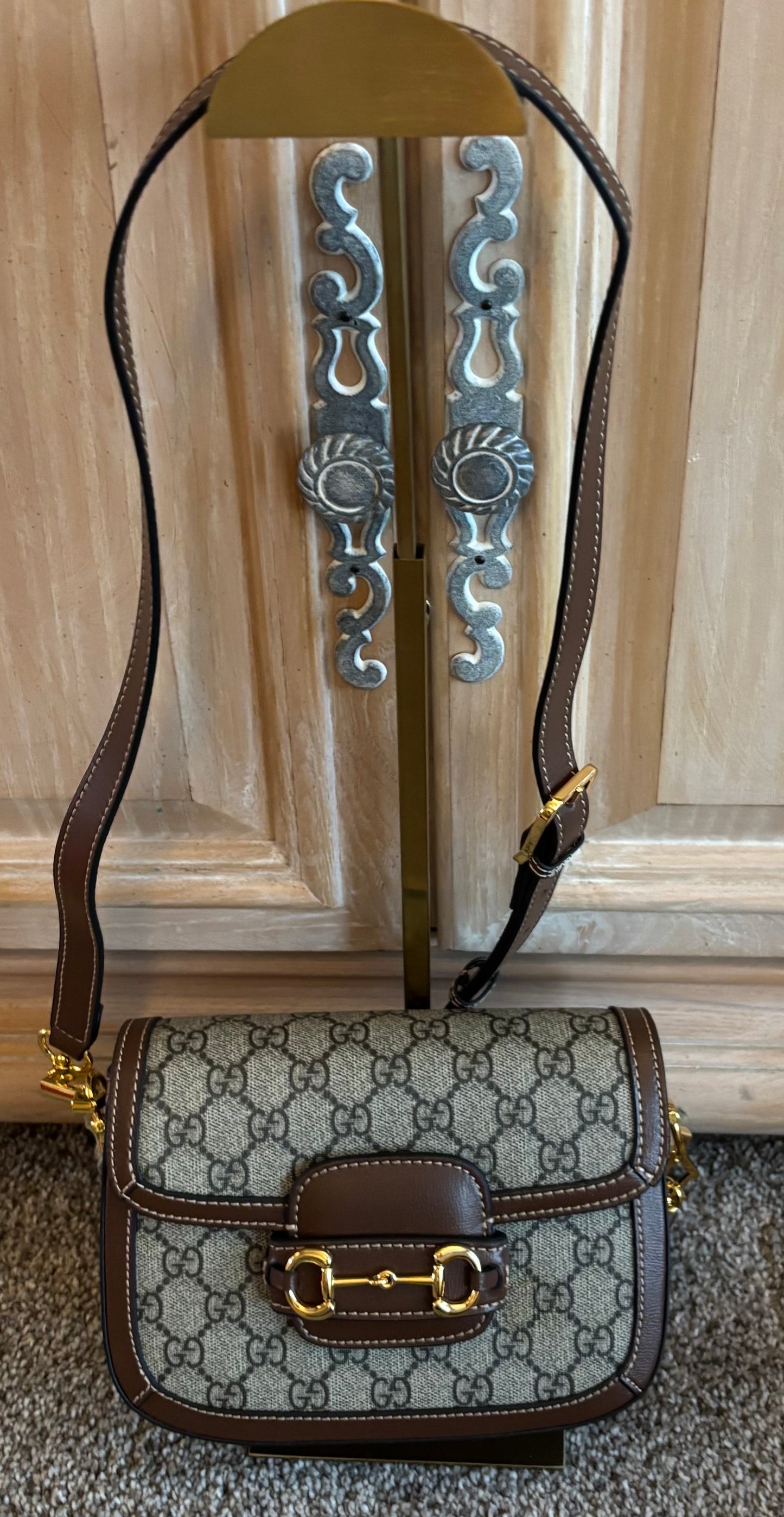 Gucci Mono Horse bit dual strap Bag 2420