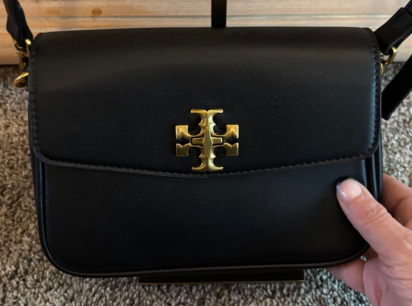 Tory Burch Black Bag/Gold Trim 2509 Shoulder