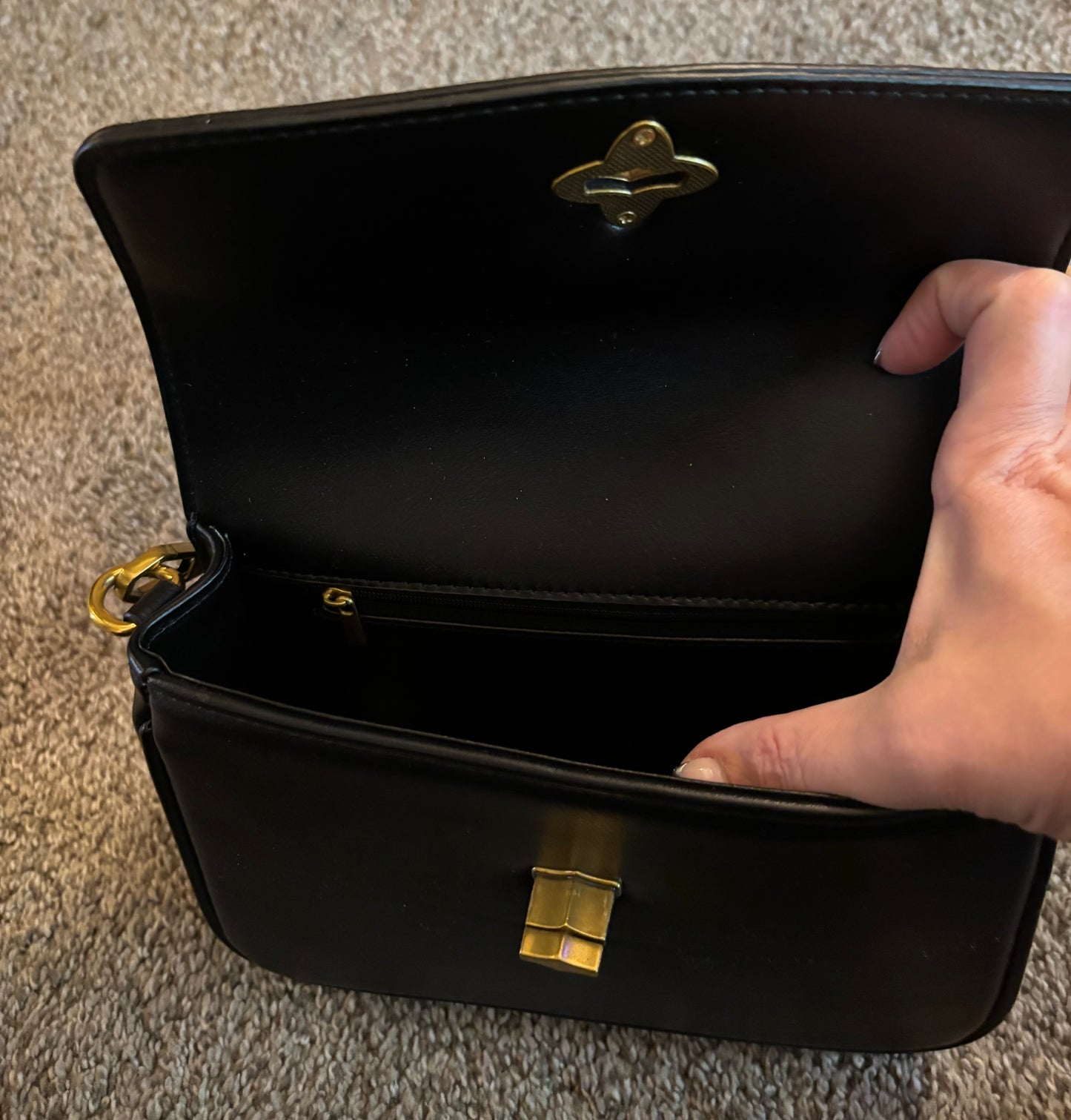 Tory Burch Black Bag/Gold Trim 2509 Shoulder