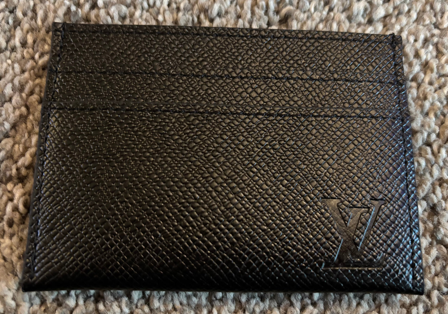LV Black Leather Cardholder 2423