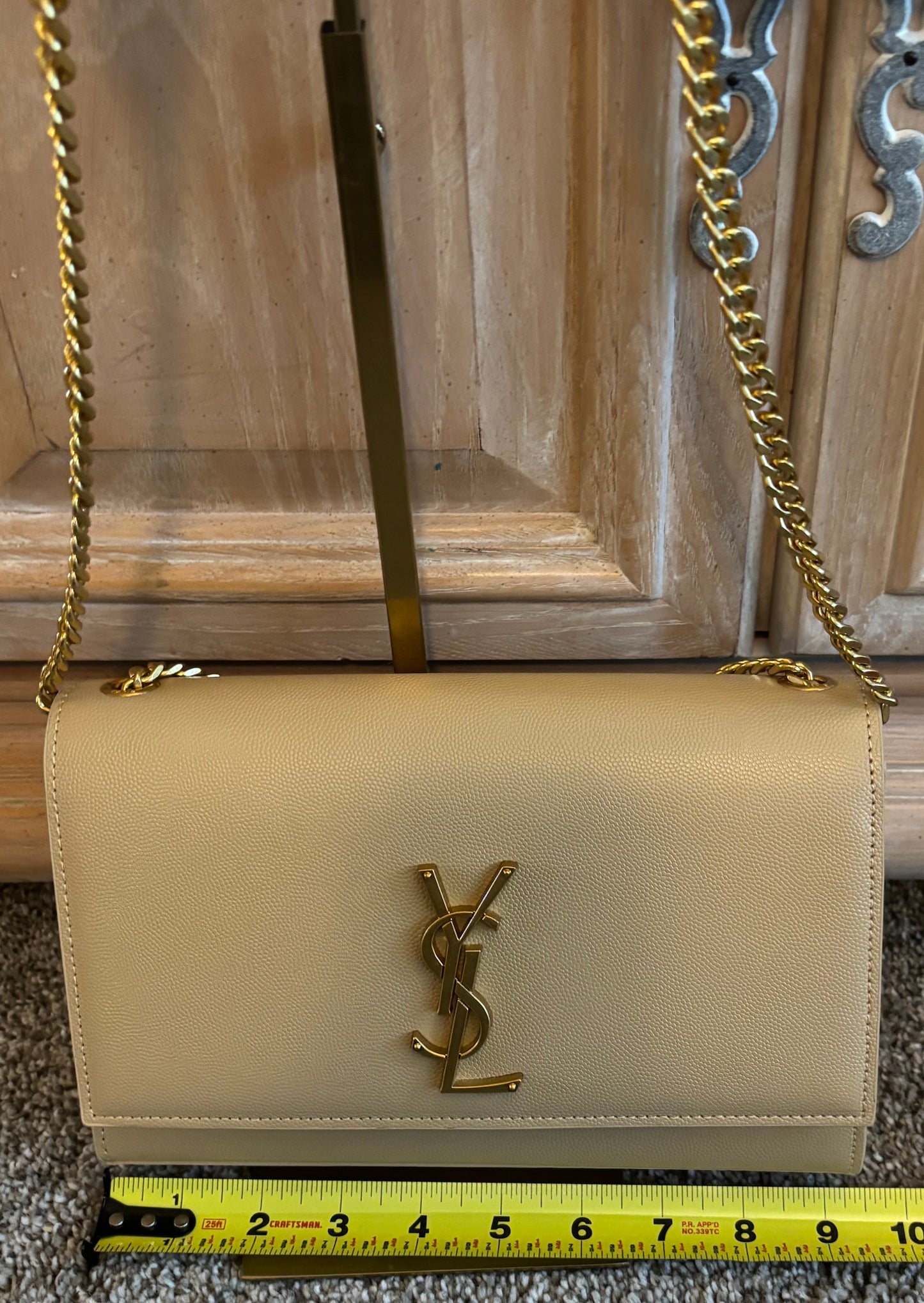 YSL Tan Shoulder Bag/Crossbody Snap Closure 2435