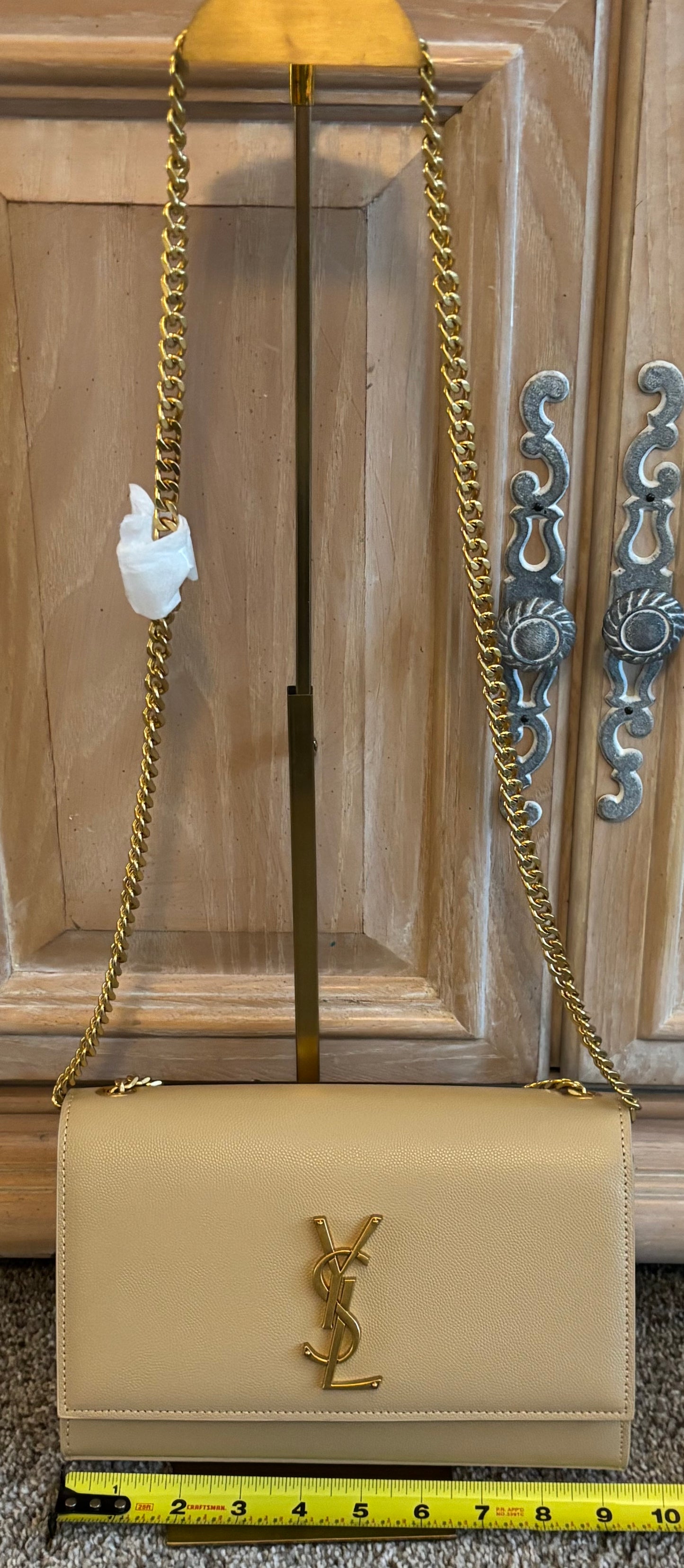 YSL Tan Shoulder Bag/Crossbody Snap Closure 2435