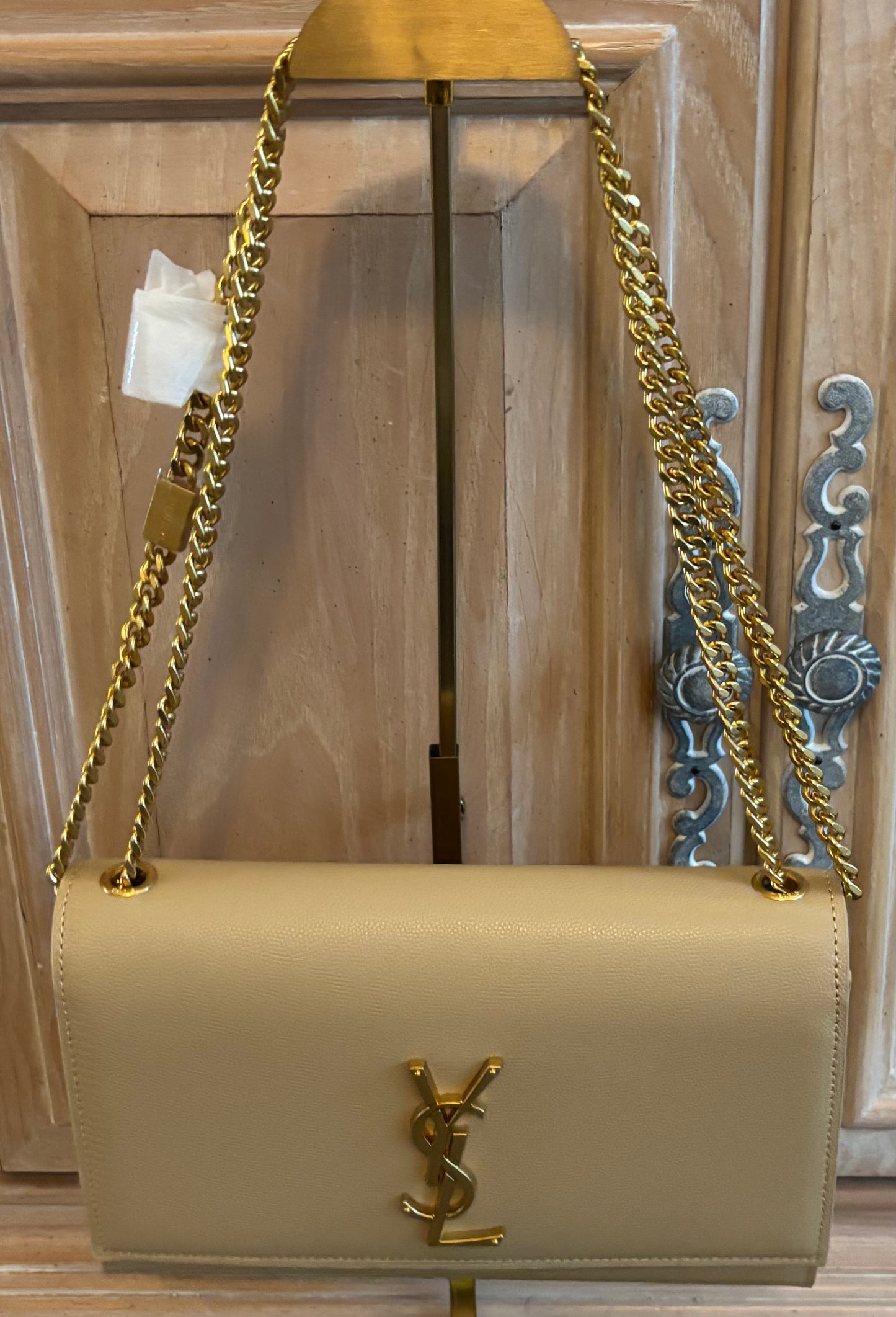 YSL Tan Shoulder Bag/Crossbody Snap Closure 2435
