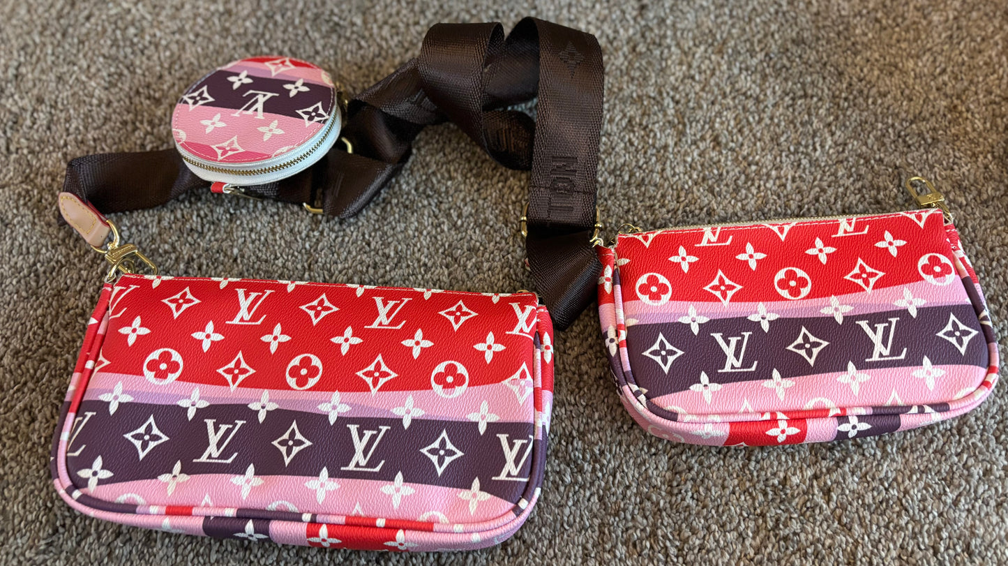 LV 3Piece Set Multicolor Zip Closure 2432