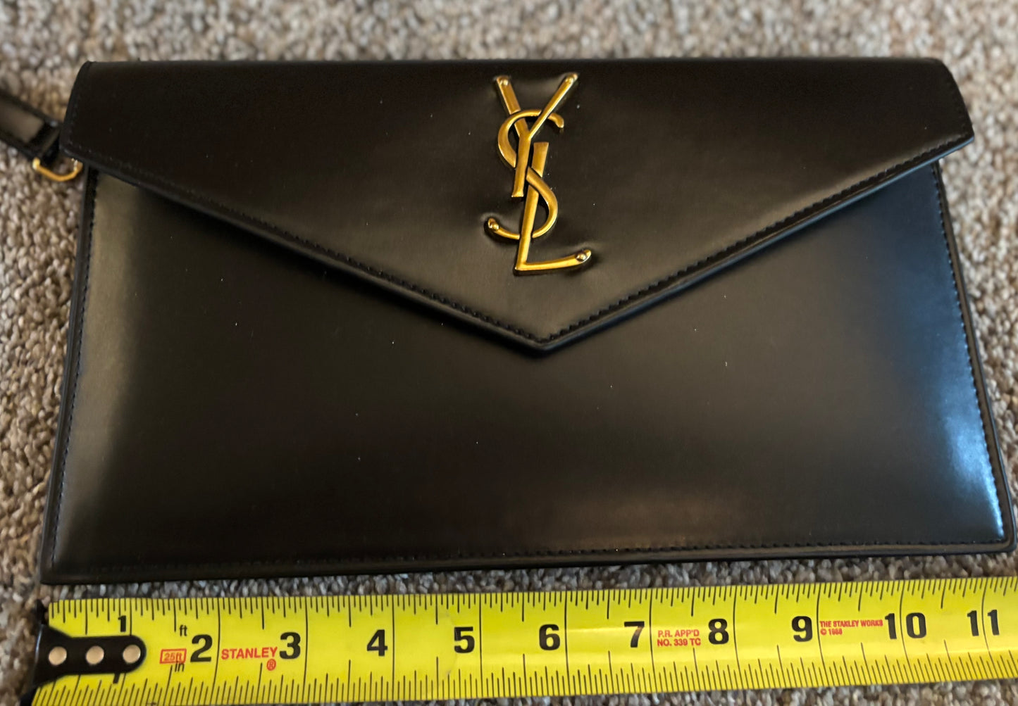 YSL Large Black Clutch Gold Hardware 2437