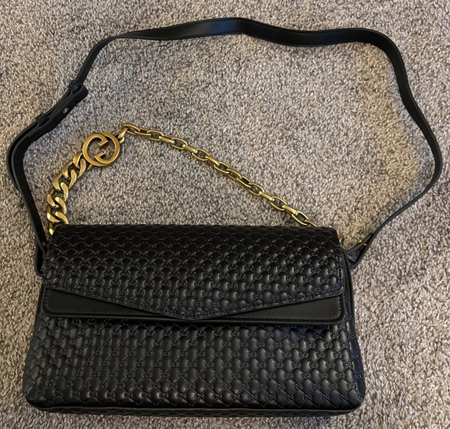 Gucci Black Leather Shoulder Bag/Crossbody 2439 Top Quality