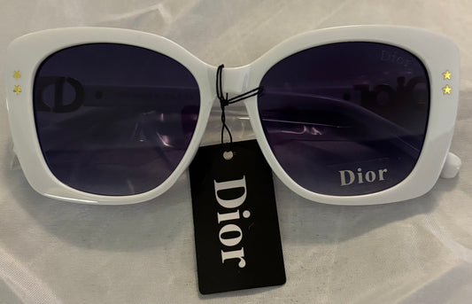 C Dior White Sunglasses Gold Logo 2459
