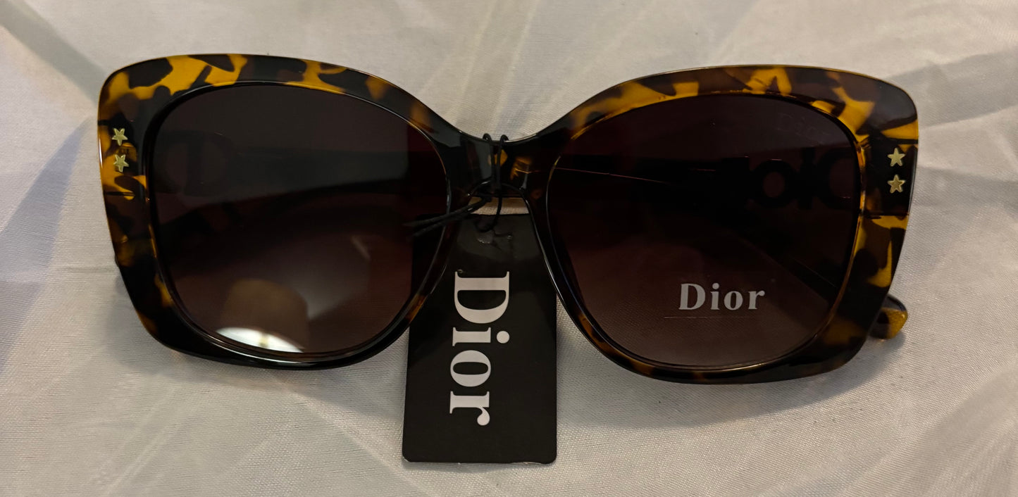 C Dior Tortoise Shell Sunglasses Gold Logo 2460
