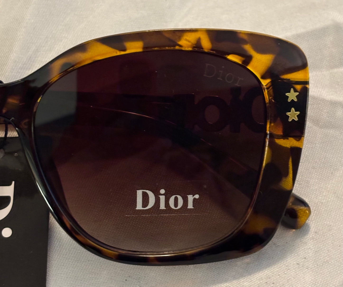 C Dior Tortoise Shell Sunglasses Gold Logo 2460