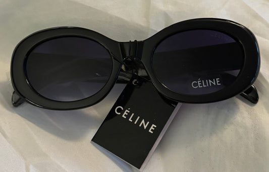 Celine Black Sunglasses Gold Logo 2452