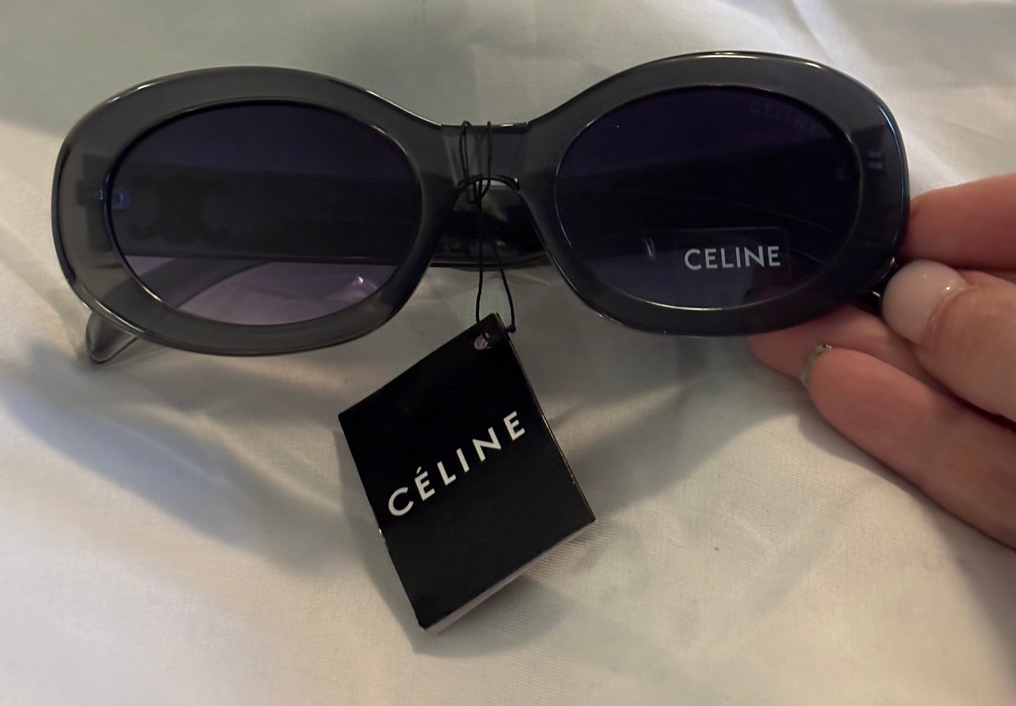 Celine Grey Sunglasses Gold Logo 2454