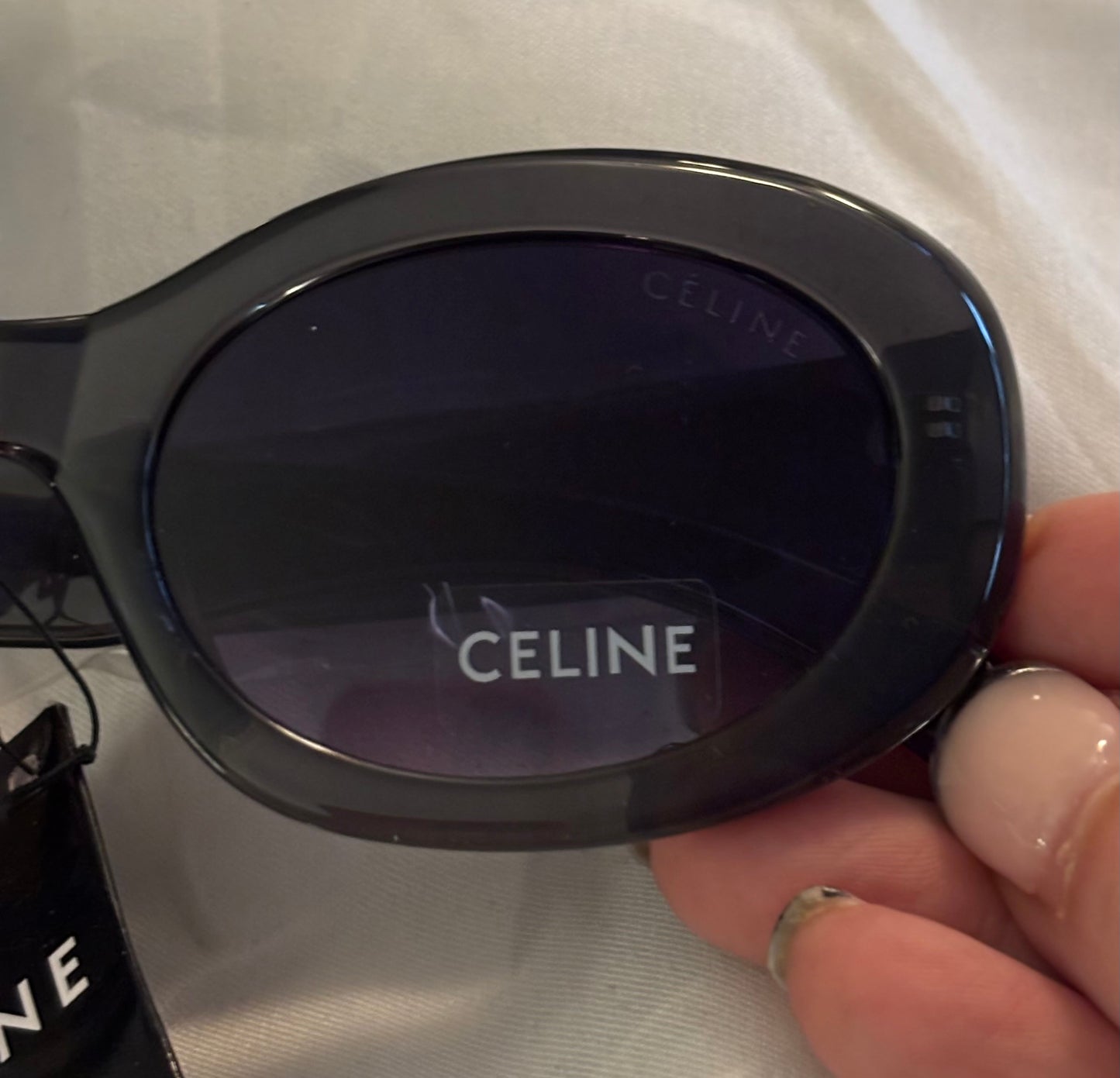 Celine Grey Sunglasses Gold Logo 2454