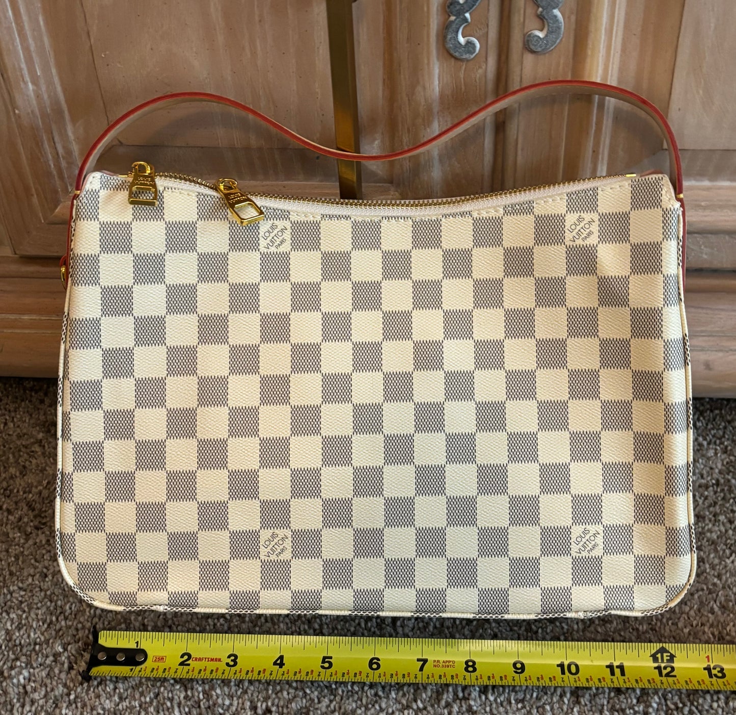 LV White Damier Canvas Shoulder Bag 2461