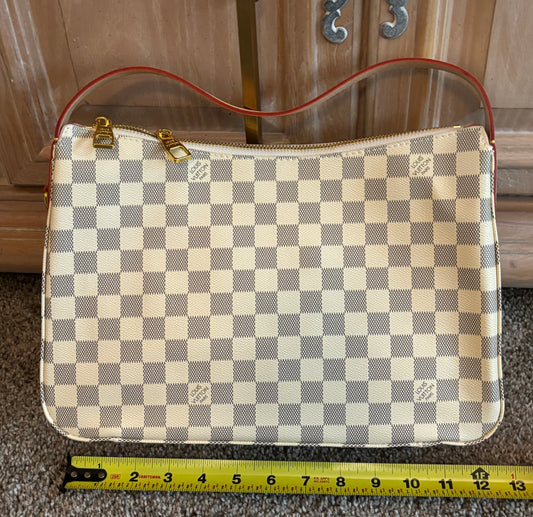 LV White Damier Canvas Shoulder Bag 2461